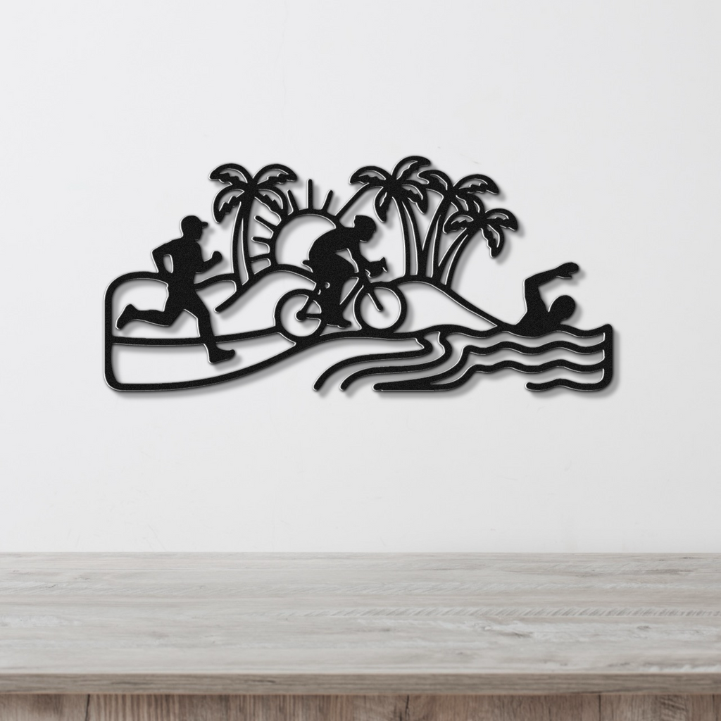 Beach Triathlon Metal Wall Art