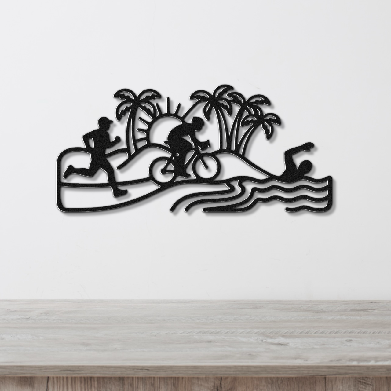 Beach Triathlon Metal Wall Art
