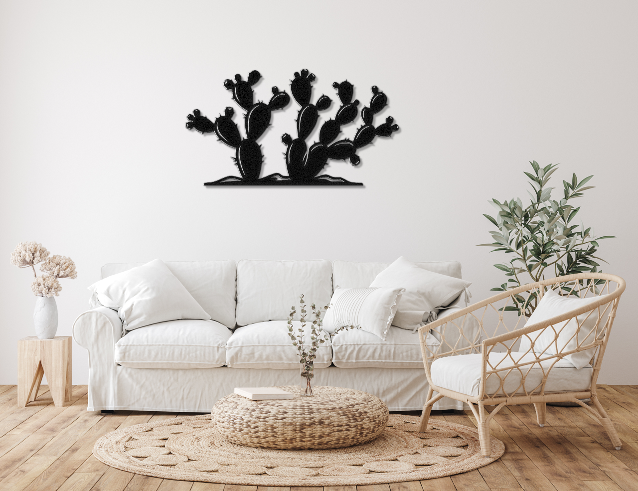 Prickly Pear Cactus Metal Wall Art