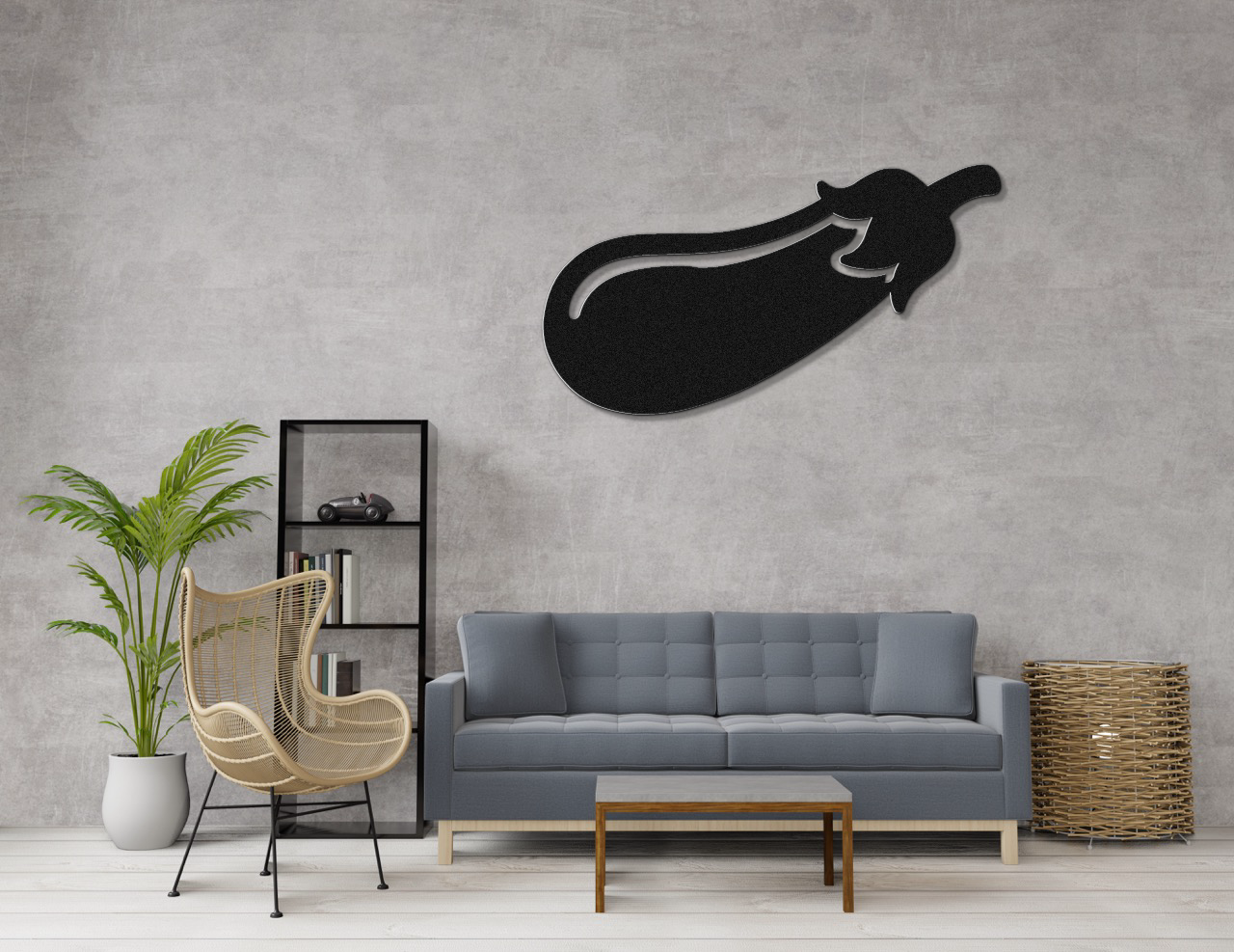 Eggplant Metal Wall Art