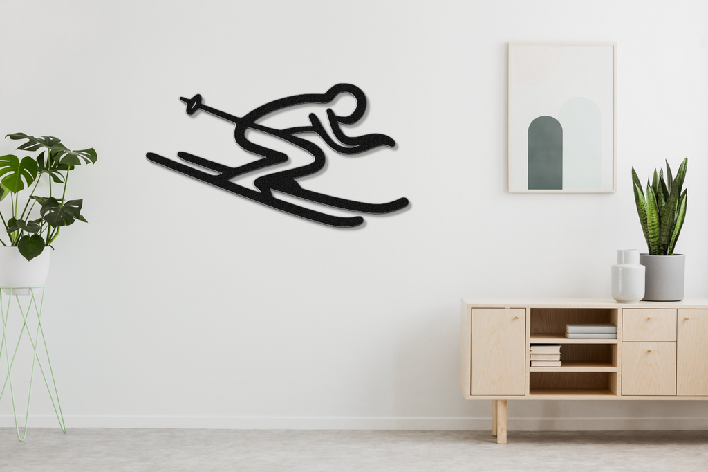 Skiing Metal Wall Art