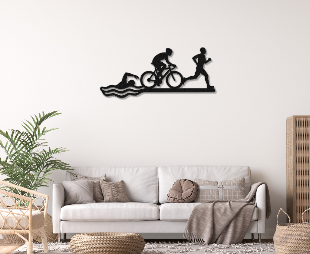 Triathlon Metal Wall Art