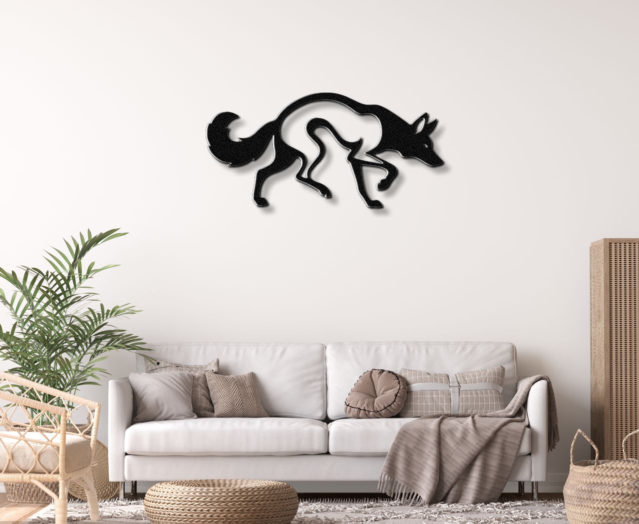 Sneaky Coyote Metal Wall Art