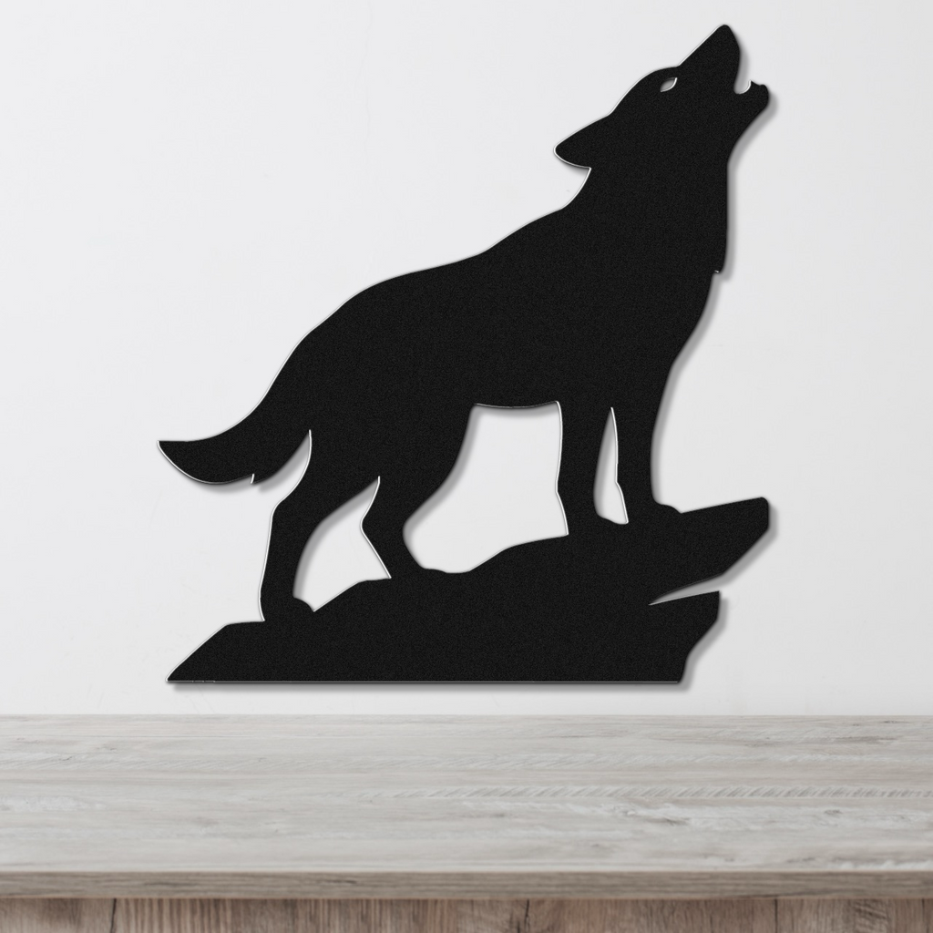 Howling Coyote Metal Wall Art