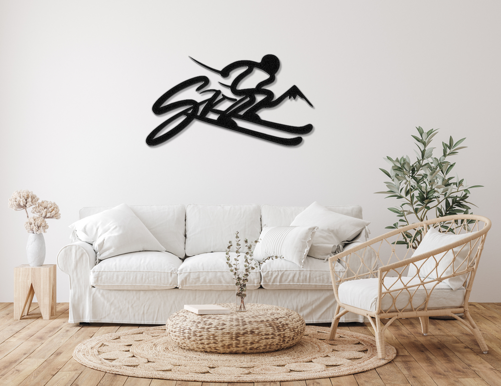 Skiing Metal Wall Art
