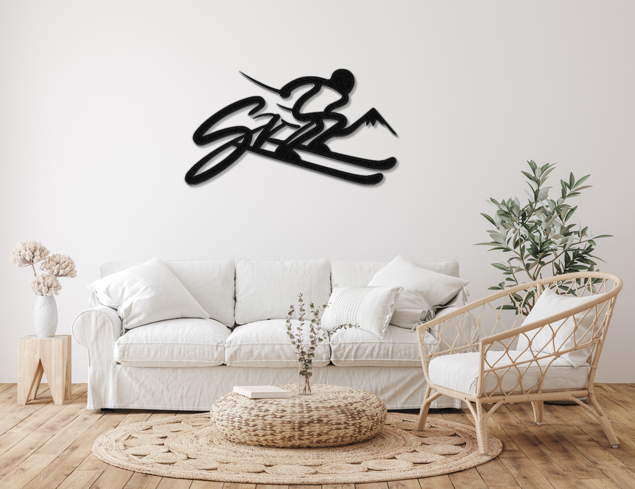 Skiing Metal Wall Art