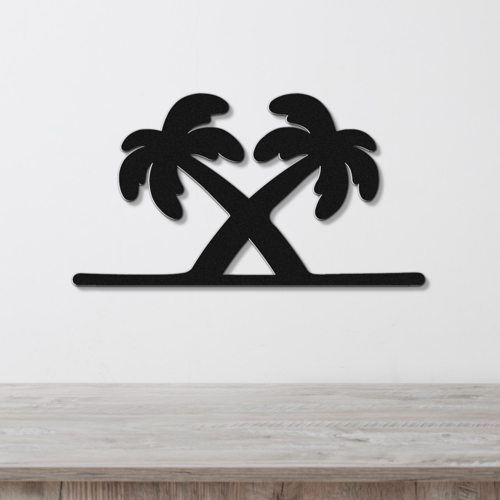 Twin Palm Tree Metal Wall Art