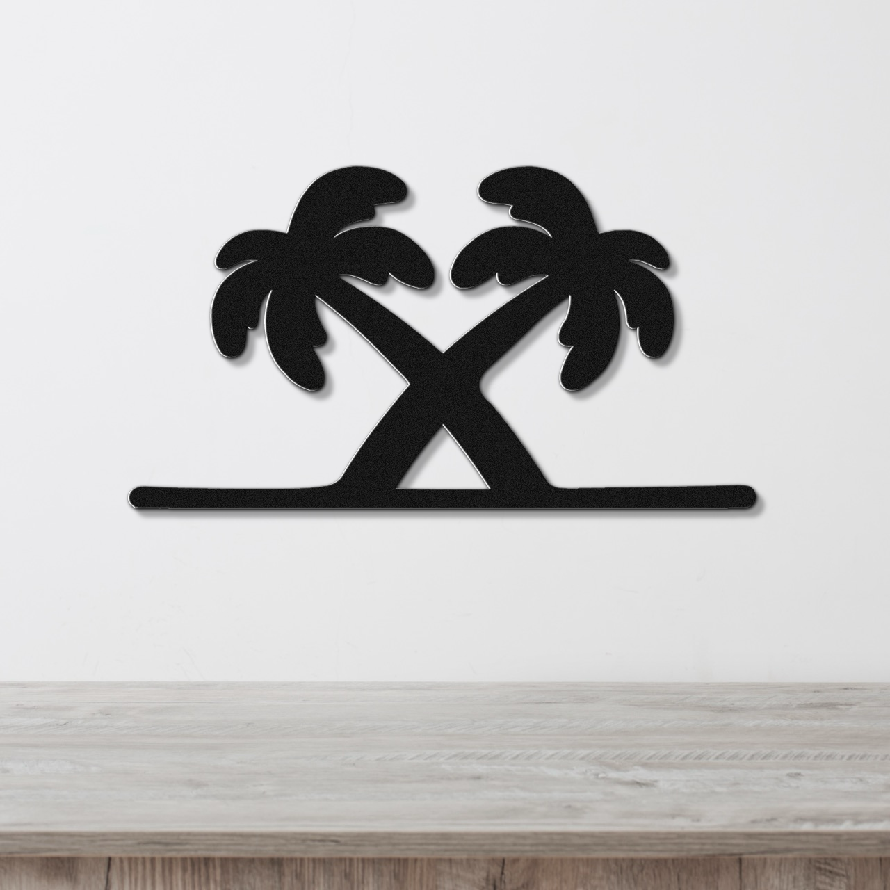 Twin Palm Tree Metal Wall Art