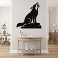 Howling Coyote Metal Wall Art