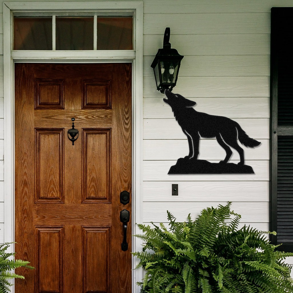Howling Coyote Metal Wall Art