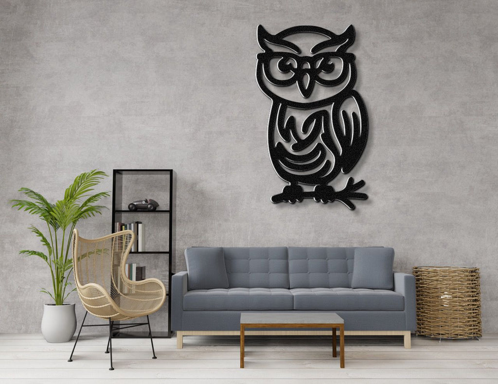 Nerdy Owl Metal Wall Art
