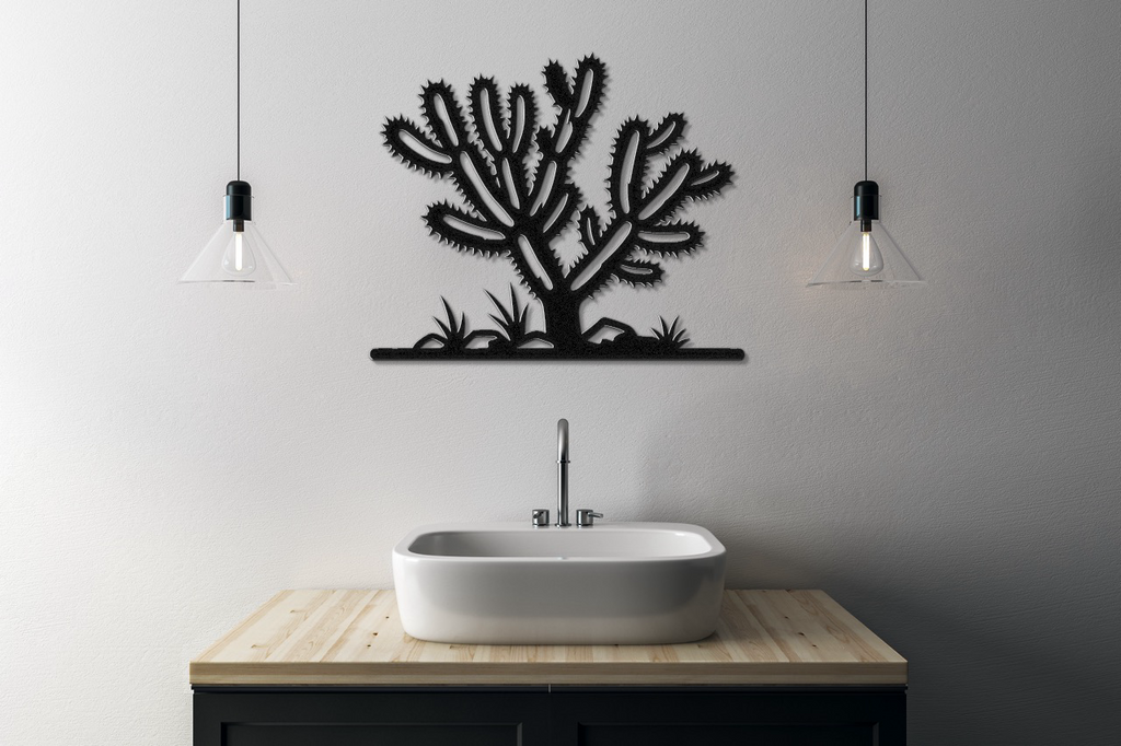 Cholla Cactus Metal Wall Art