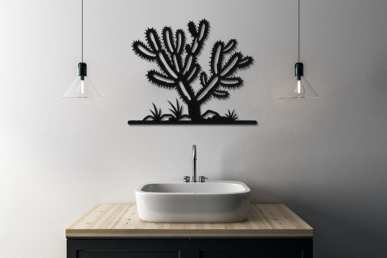 Cholla Cactus Metal Wall Art