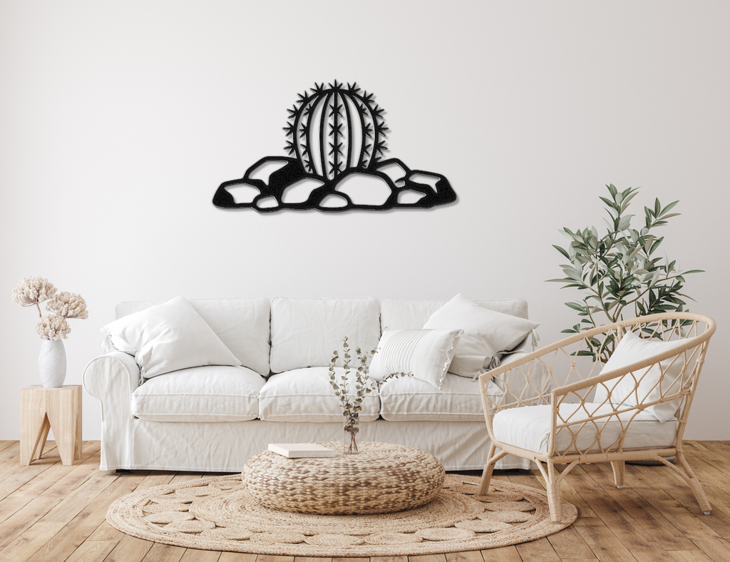 Barrel Cactus Metal Wall Art