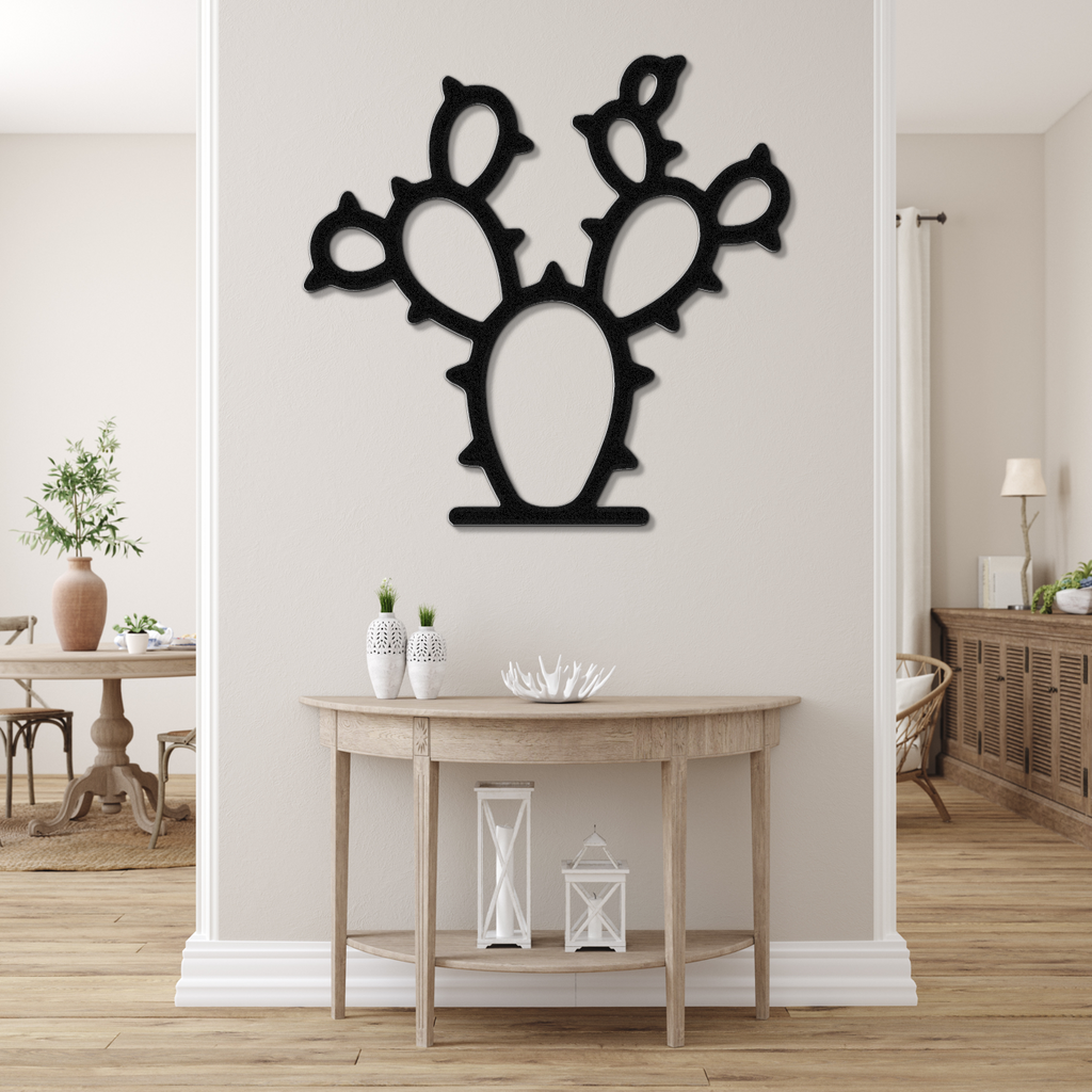 Prickly Pear Cactus Metal Wall Art