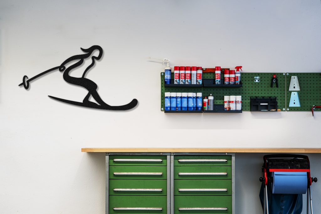Lady Skiing Metal Wall Art