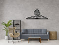 Saguaro Cactus with Mountains Metal Wall Art