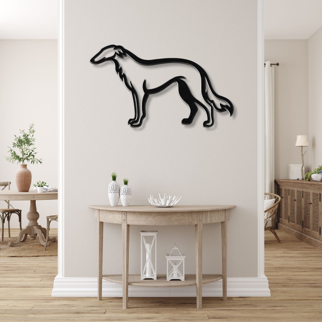 Borzoi Dog Metal Wall Art