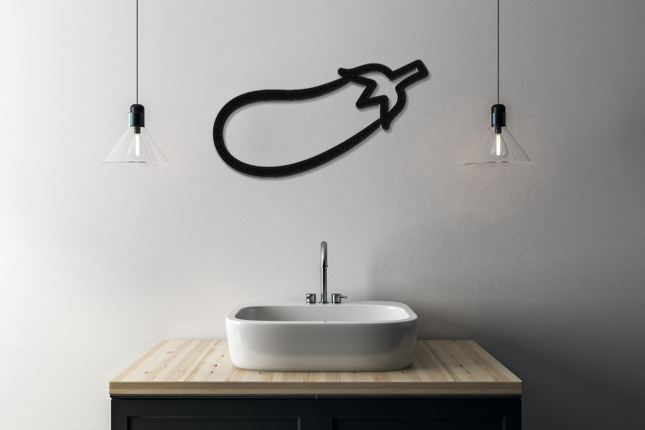 Eggplant Metal Wall Art