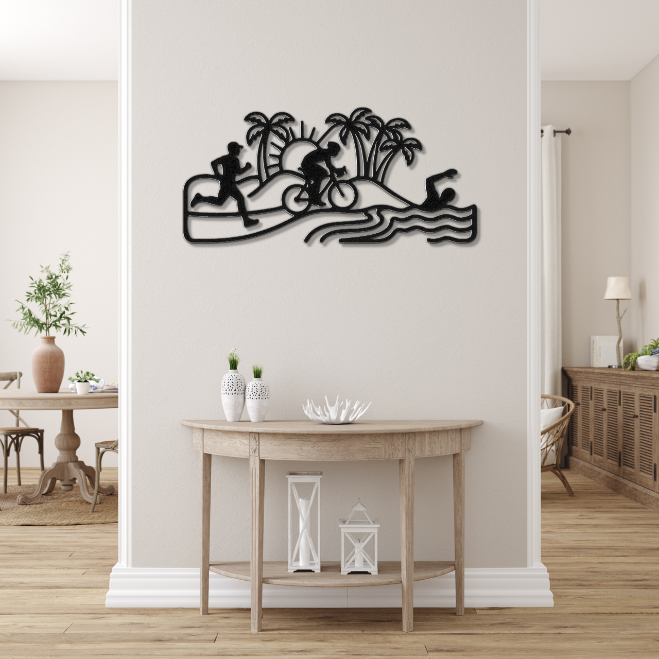 Beach Triathlon Metal Wall Art