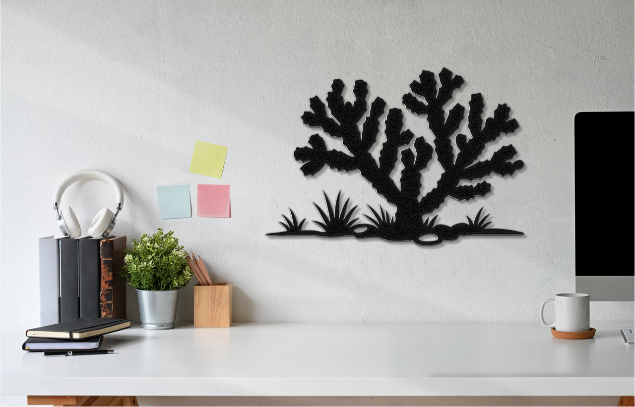 Cholla Cactus Metal Wall Art