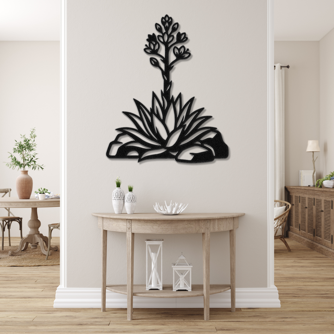 Blooming Agave Metal Wall Art