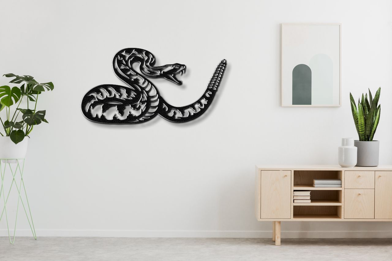 Striking Snake Metal Wall Art