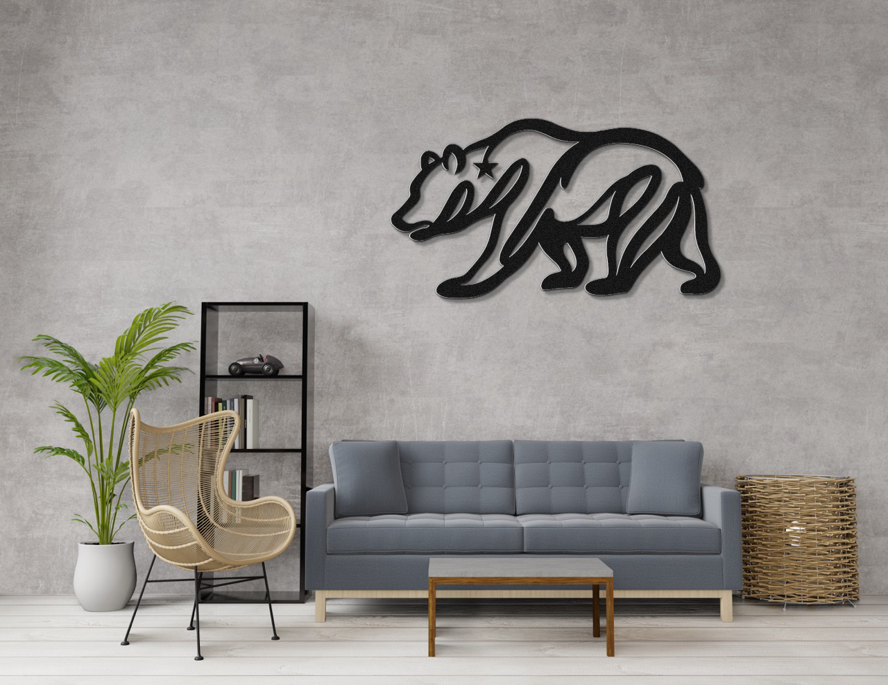 California Bear Metal Wall Art