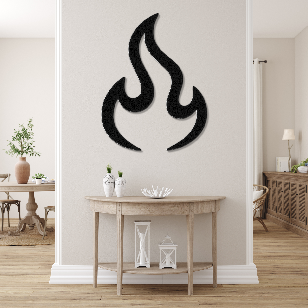 Abstract Fire Metal Wall Art