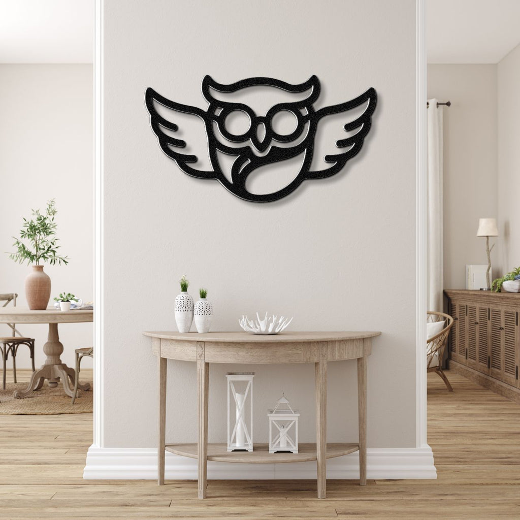 Nerdy Owl Metal Wall Art