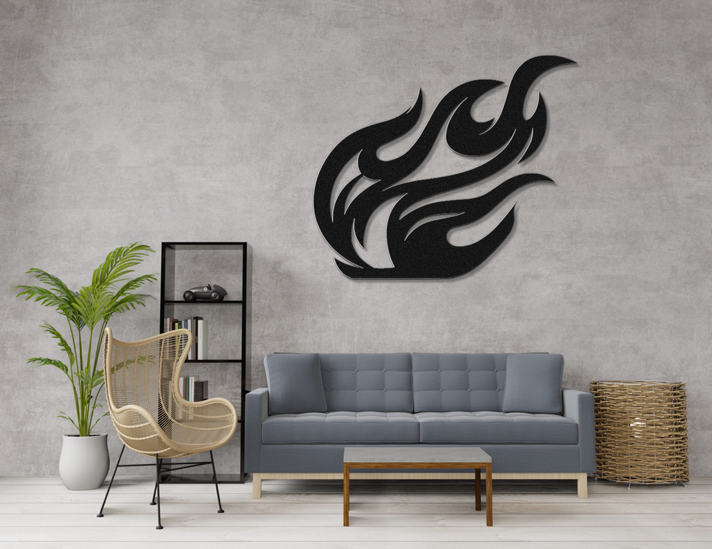 Abstract Fire Metal Wall Art