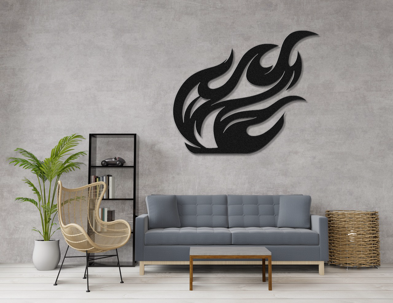 Abstract Fire Metal Wall Art