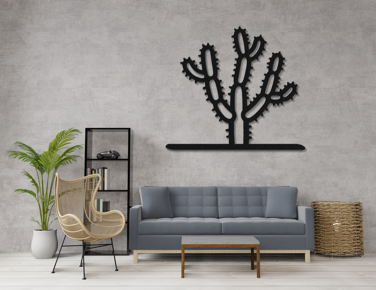 Cholla Cactus Metal Wall Art