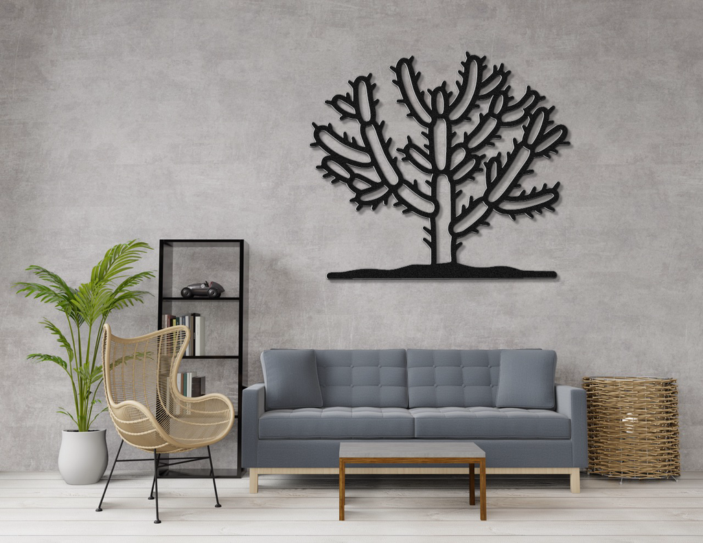 Cholla Cactus Metal Wall Art