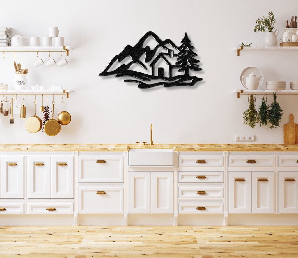 Mountain Cabin Metal Wall Art