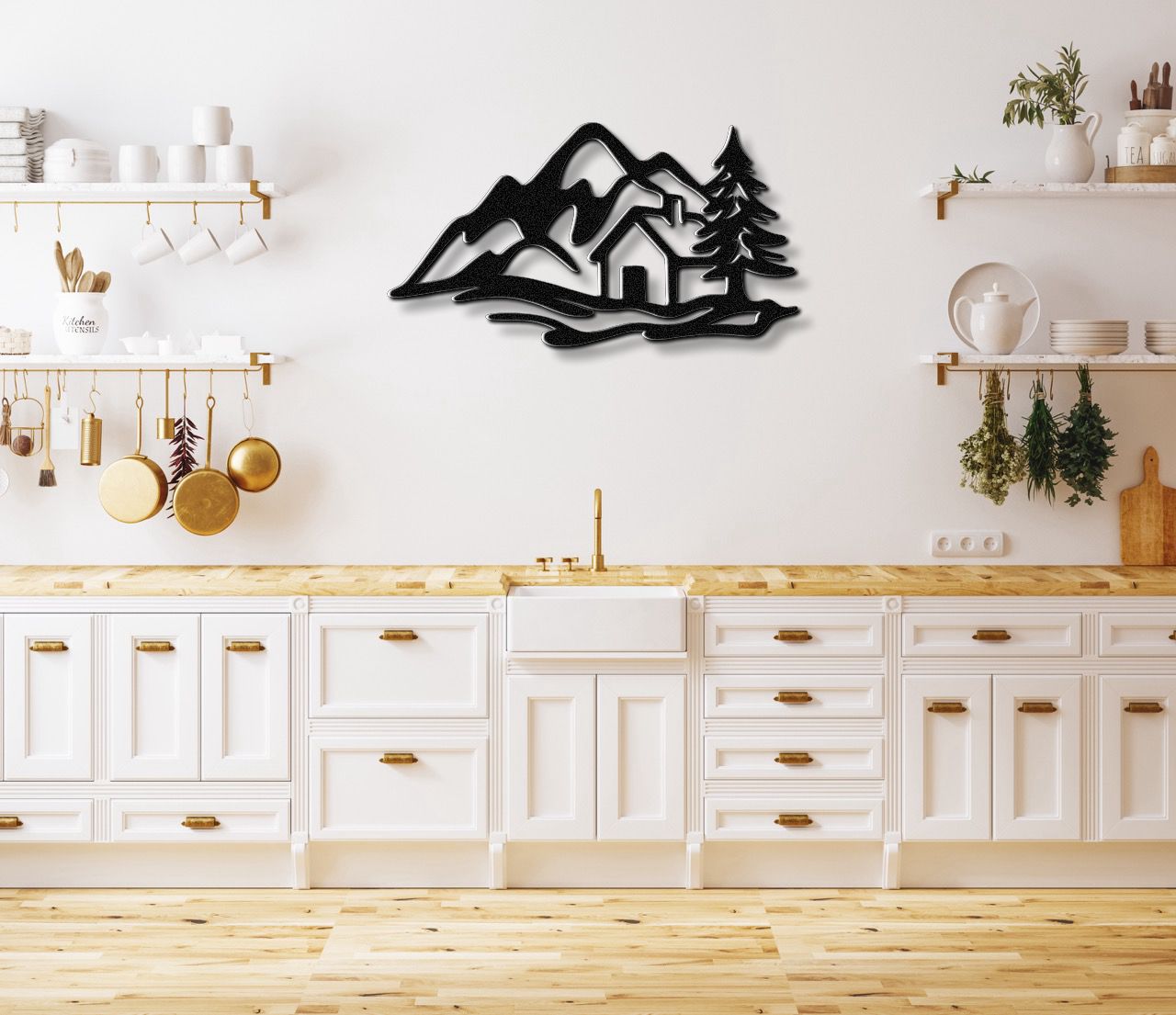Mountain Cabin Metal Wall Art