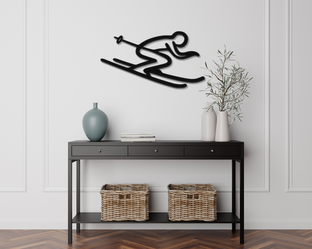 Skiing Metal Wall Art