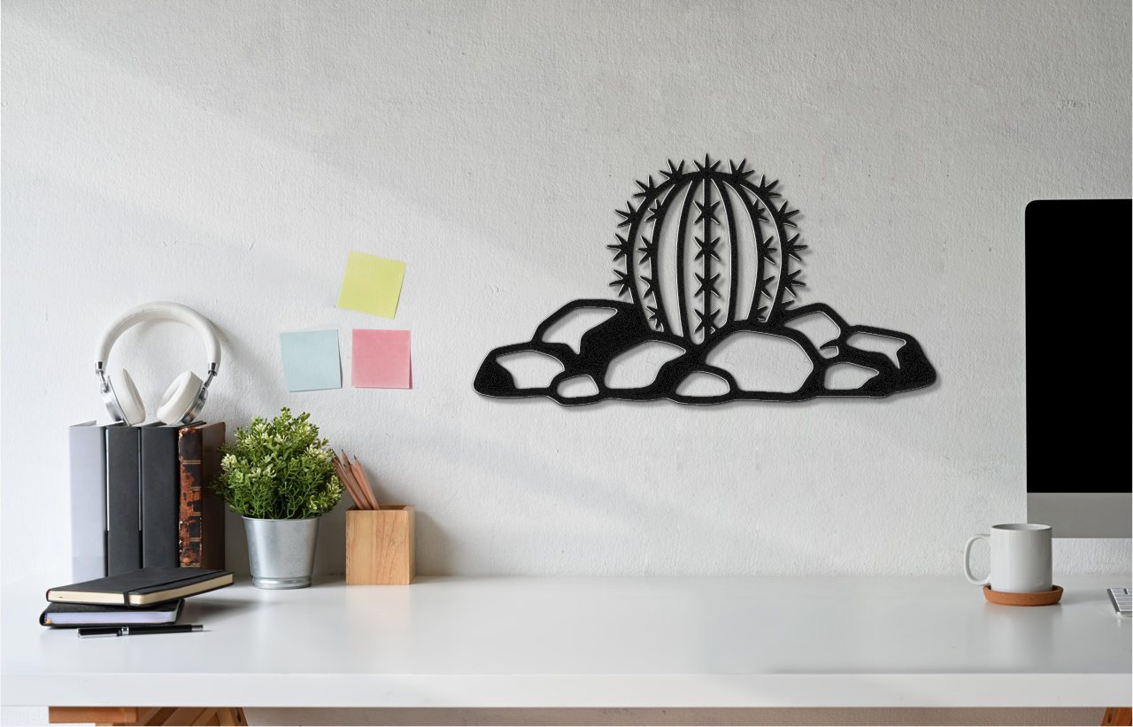 Barrel Cactus Metal Wall Art