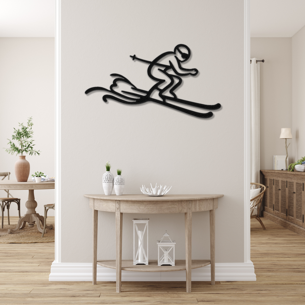 Skiing Metal Wall Art