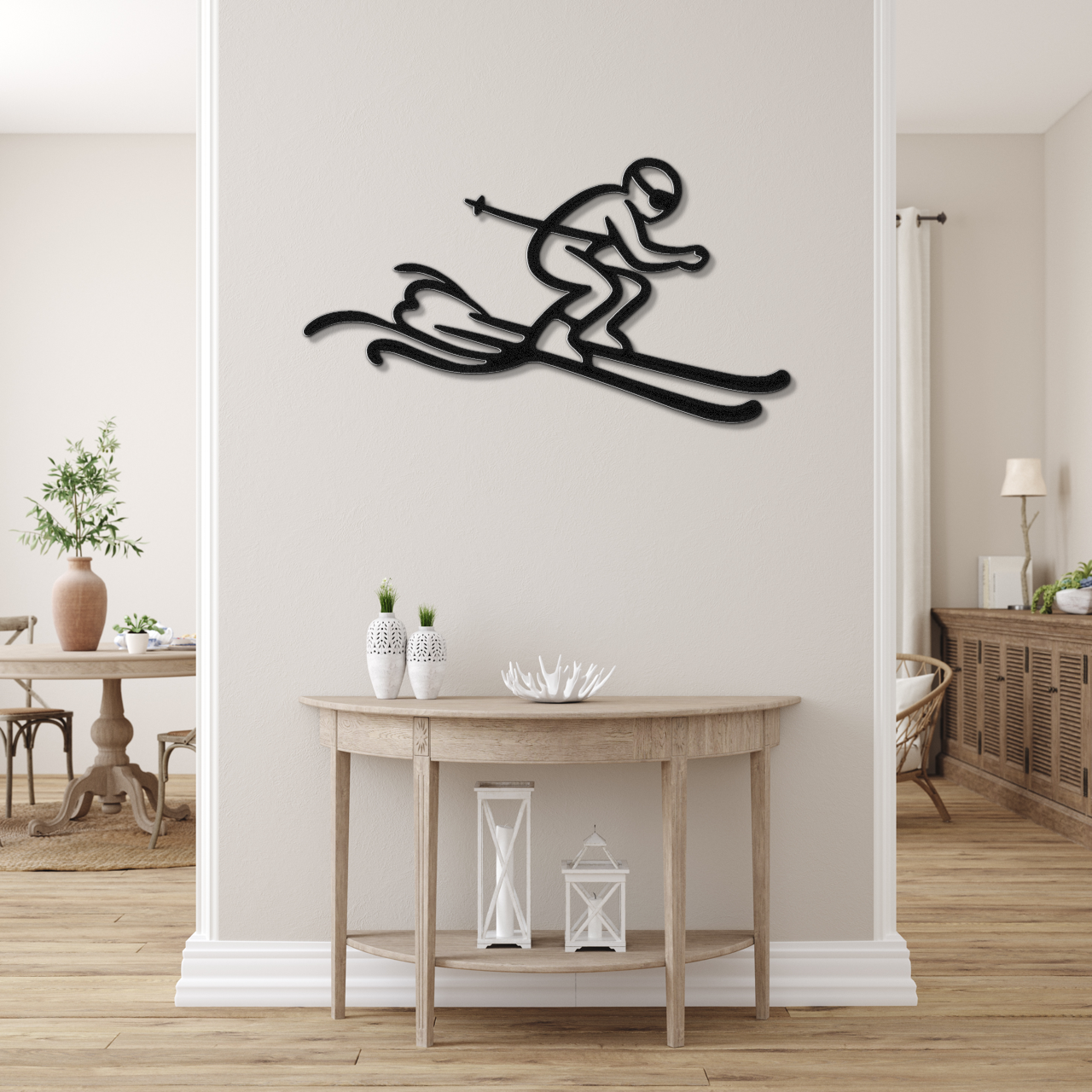 Skiing Metal Wall Art