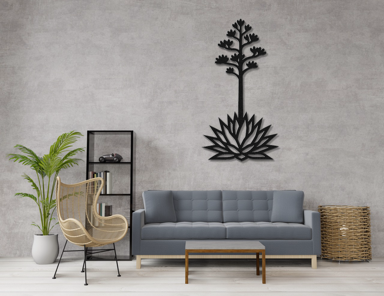 Blooming Agave Metal Wall Art
