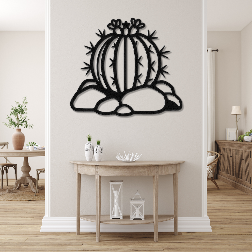 Barrel Cactus Metal Wall Art