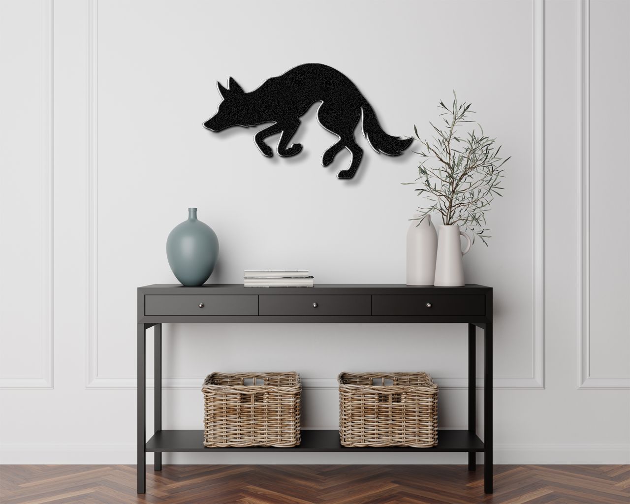 Sneaky Coyote Metal Wall Art