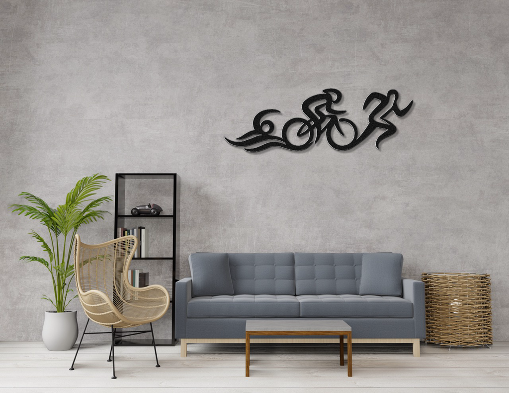 Triathlon Metal Wall Art