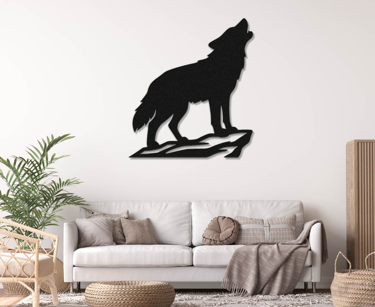 Howling Coyote Metal Wall Art