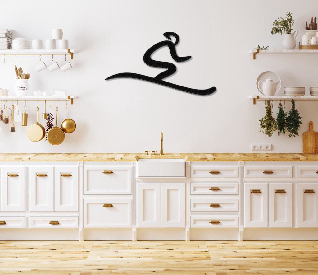 Skiing Metal Wall Art