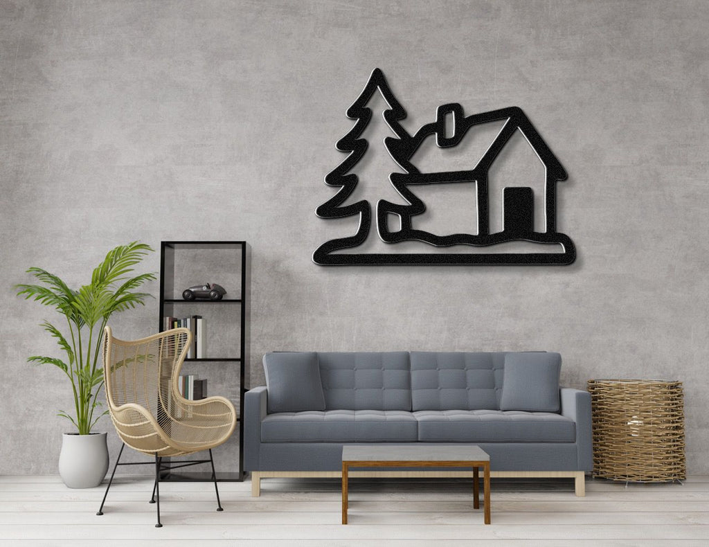 Mountain Cabin Metal Wall Art