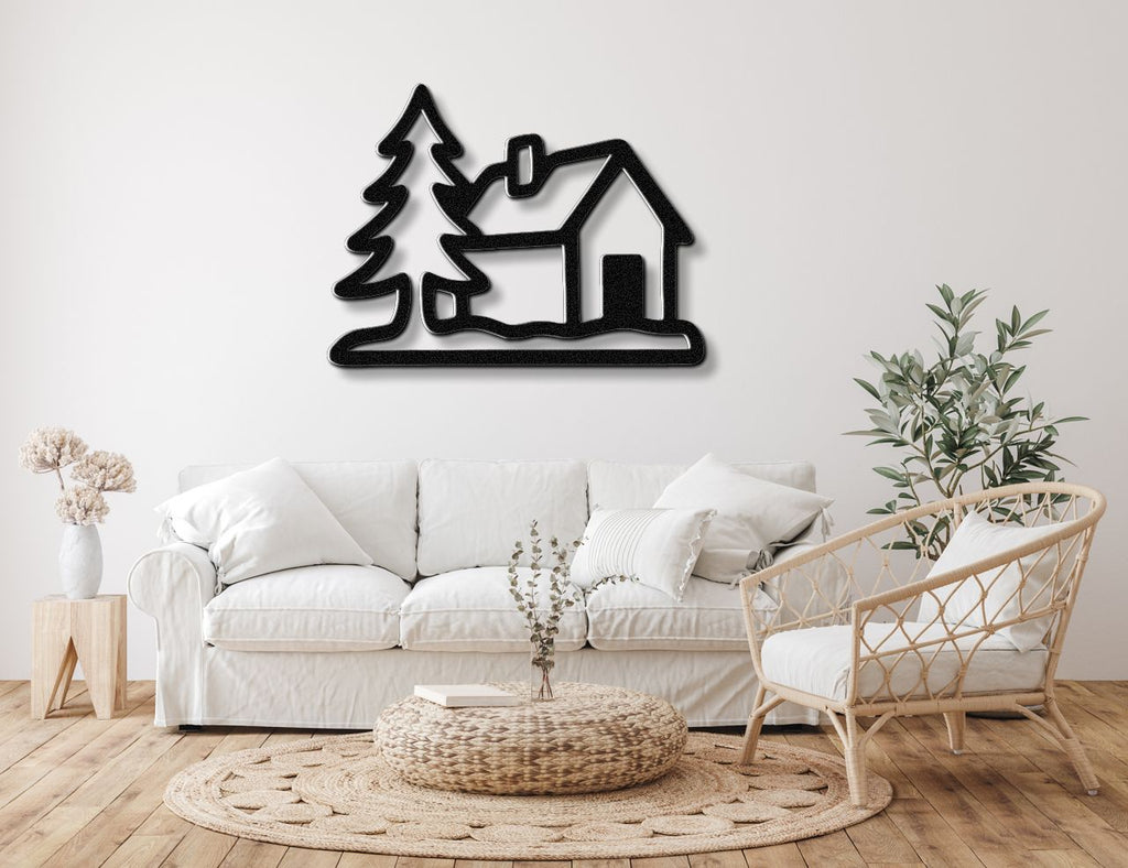 Mountain Cabin Metal Wall Art