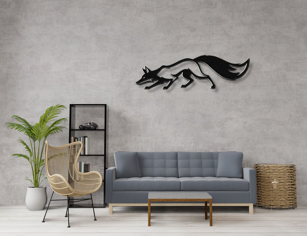 Sneaky Fox Metal Wall Art