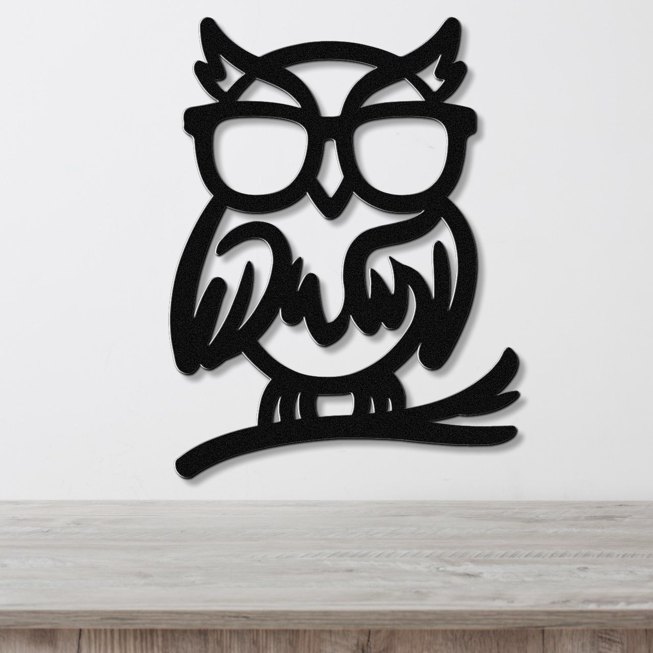 Nerdy Owl Metal Wall Art